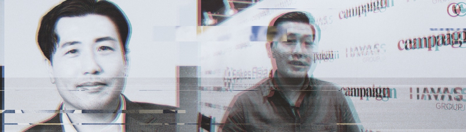 A glitched double portrait of Norio Ichikawa layered with the Campaign, Havas Group and Spikes Asia marks.